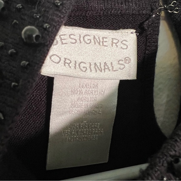 Designers Originals Sleeveless Sweater Black Beaded Neck L - Picture 8 of 8